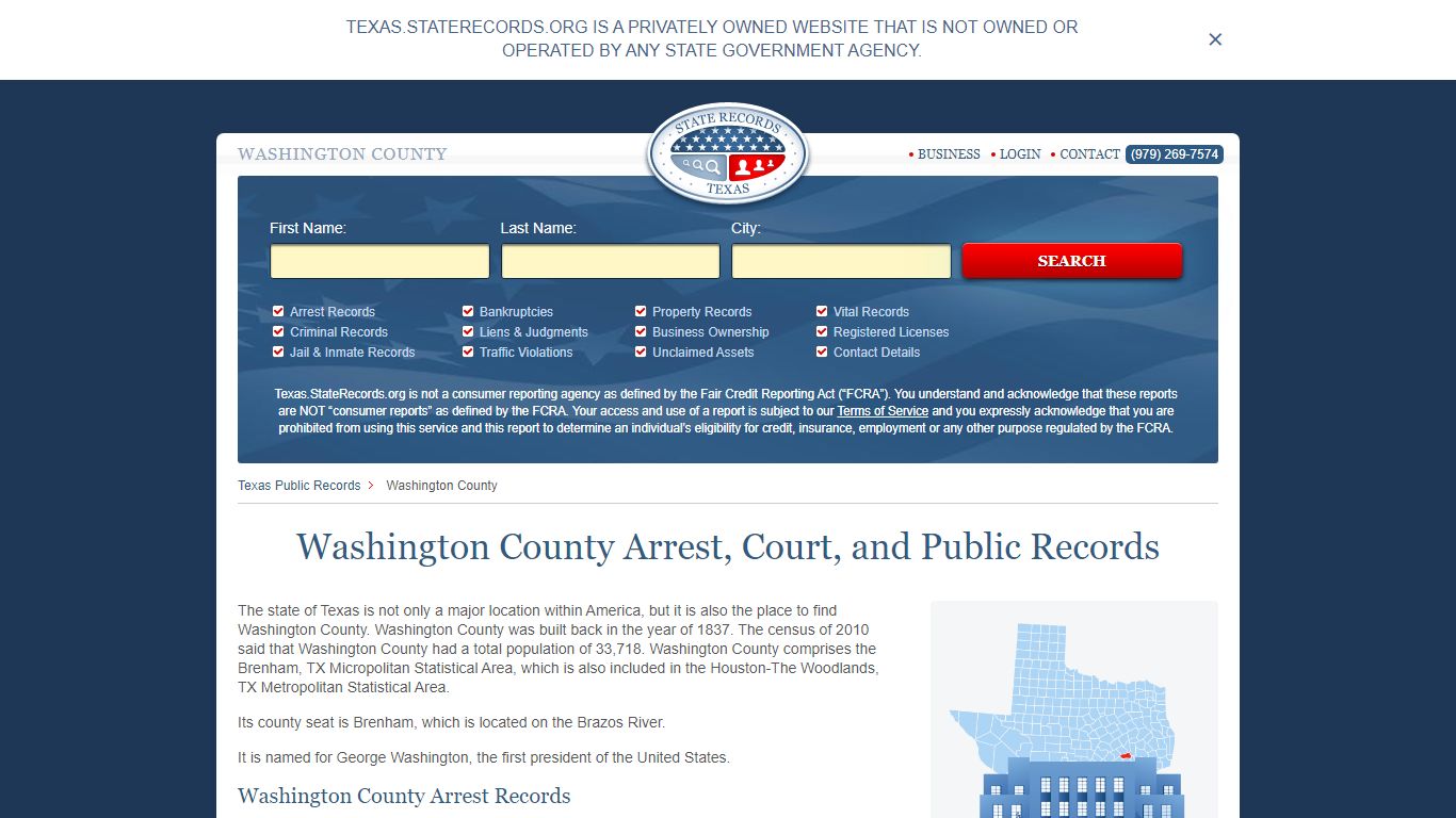 Washington County Arrest, Court, and Public Records